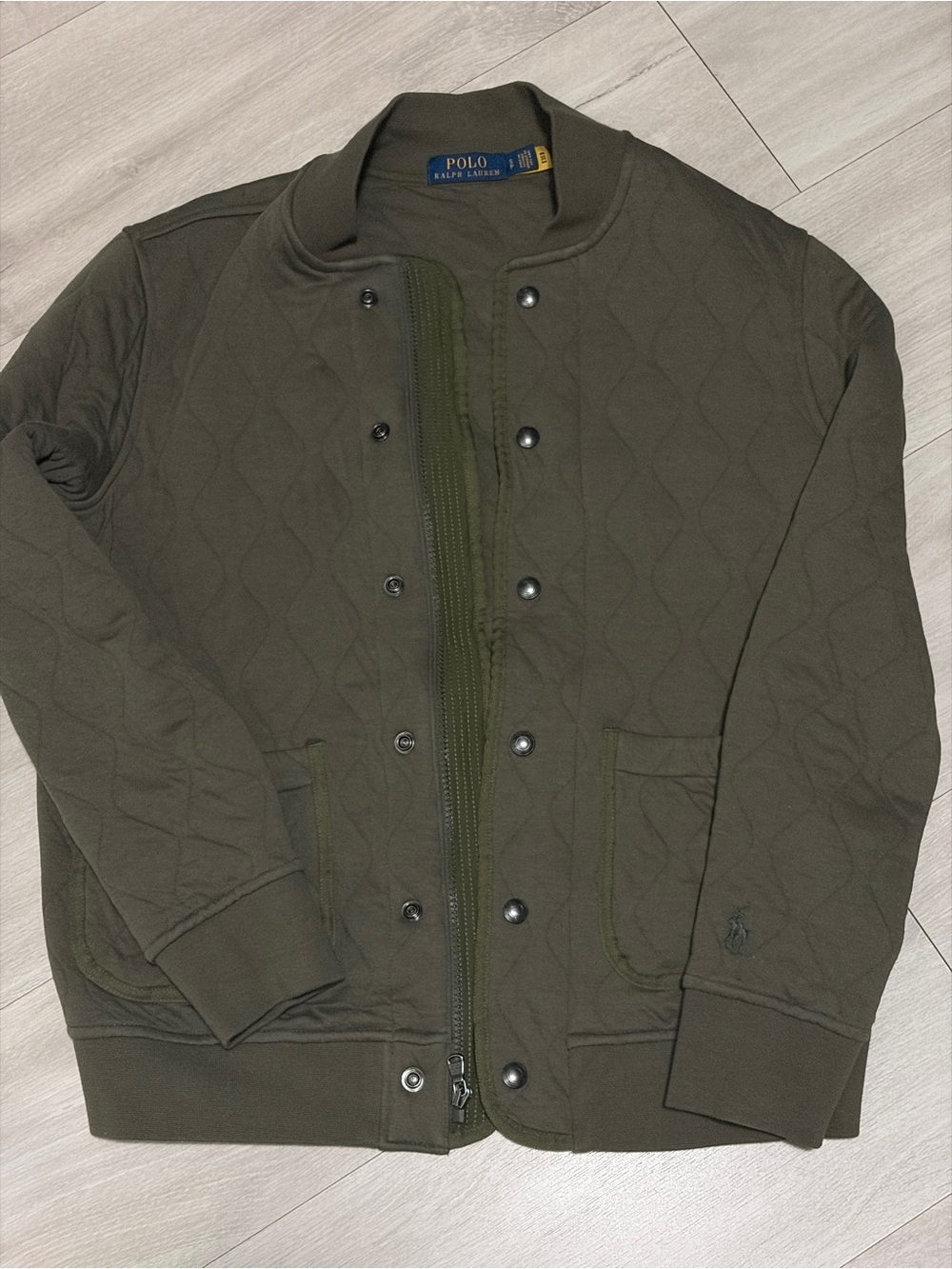 Ralph Lauren Olive Green Quilted Shirt Jacket
